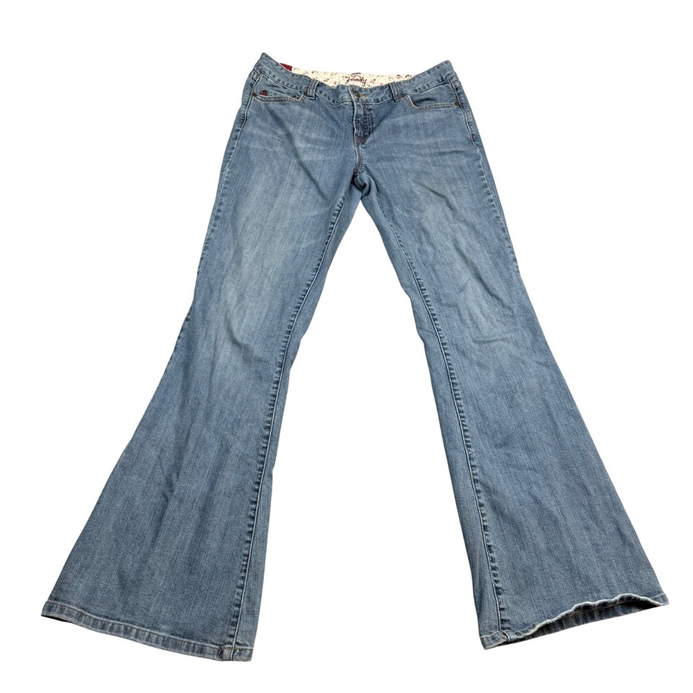 Vanity Flare Leg Jeans Womens 29x33 Medium Wash Low Rise Y2K Style 2403